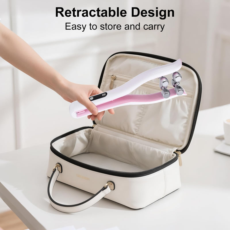 Multi-Functional Face Lifting Device, V Roller Face Lift, Tightening, Skin Care, Double-Sided Roller Design, Type-C Fast Charging, Portable Beauty Device with 3 Adjustable Settings (White)