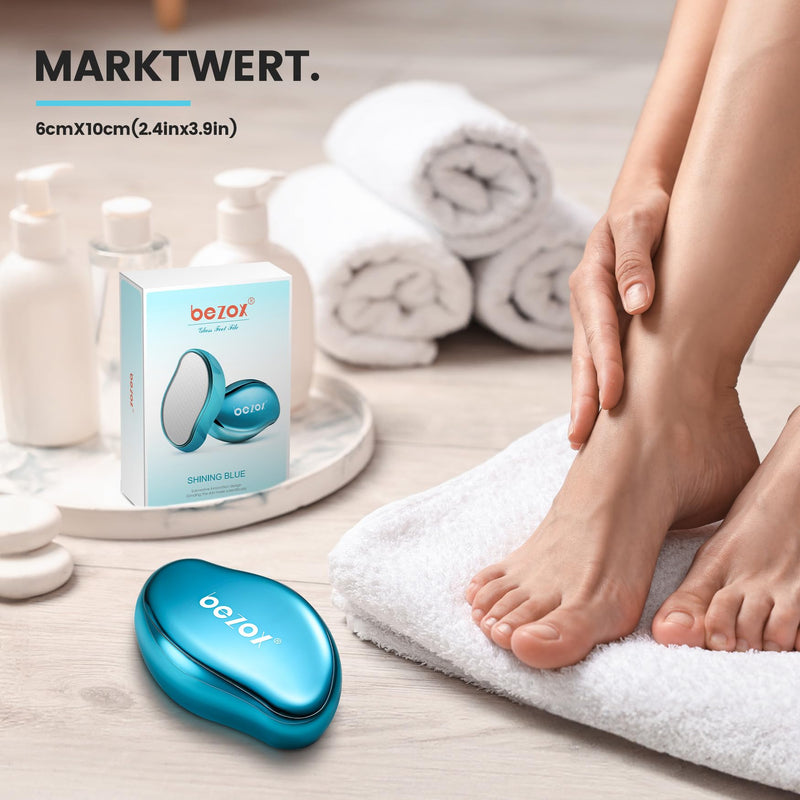 [Australia] - BEZOX 2in1 Nano Glass Callus Remover - Effective Nano Glass - Professional Pedicure - Premium Callus File Blue 