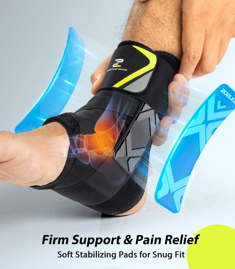 [Australia] - Quick Lace Up Ankle Brace with Side Stabilizing Pads, Slim Fit Ankle Support Brace, Adjustable & Breathable Ankle Support for Men Women, Ankle Stabilizer for Sprain,Injury Recovery,Sports,M M (Ankle size:12"-13")/Pack of 1 Black 