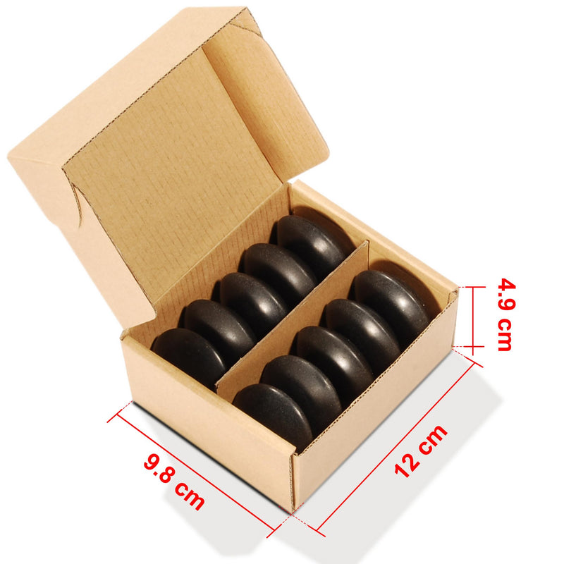 [Australia] - Master Massage 10 Piece Malteser Contour Shape Black Basalt Hot Stone Rock Massage Tool Pack - Black Lava Stones in Unique Dish and Contour Shapes 