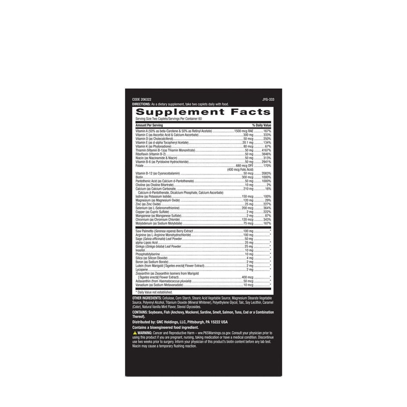 GNC Mega Men 50 Plus Multivitamin for Men | Antioxidants | Heart Health | Prostate and Circulatory Support | 120 Count 120 Count (Pack of 1)