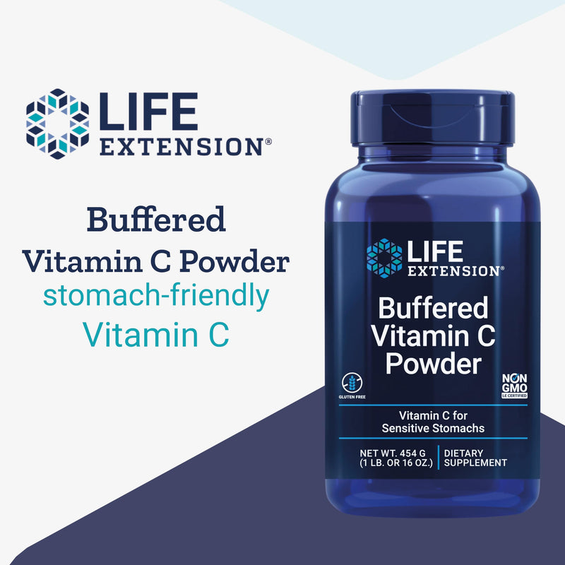 Life Extension, Buffered Vitamin C, High Dose, 454g Vegan Powder, Vegetarian, Gluten Free, SOYA Free, Non GMO
