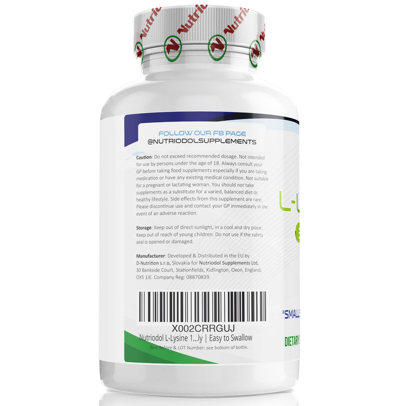 L-Lysine 1000mg – 180 Small Vegan Tablets | | 333mg Per Tablet | Essential Amino Acid for Protein Synthesis & Normal Collagen Formation | 2-Month Supply | Easy to Swallow (Pack of 3) 180 count (Pack of 3)