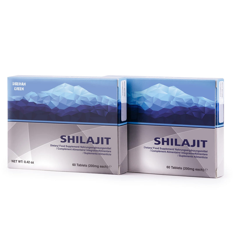 Natural Shilajit in Tabs, 2 Packs of 60 Tabs (Total 120 Caplets)
