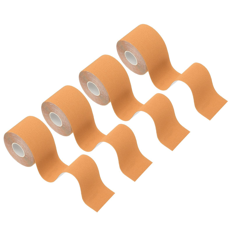 PATIKIL 5.5 Yard x 2 Inch Kinesiology Tape, 4 Roll Adhesive Cotton Sports Muscle Support Tapes Waterproof Elastic Tape for Knee Ankle Wrist Shoulder, Orange