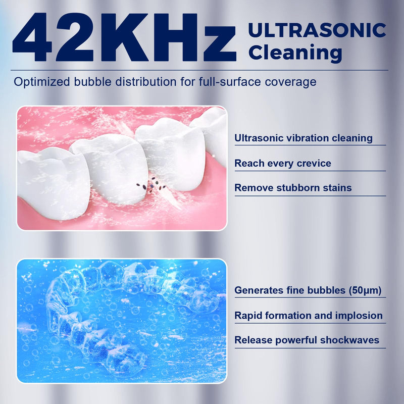 [Australia] - Ultrasonic Retainer Cleaner, Retainer Cleaner Machine, Dental Cleaning Pod for Dentures, Mouth Guard, Aligner, Night Guard, Jewelry, Braces, Ultra Sonic Cleaner for All Dental Appliances (Black) Black 