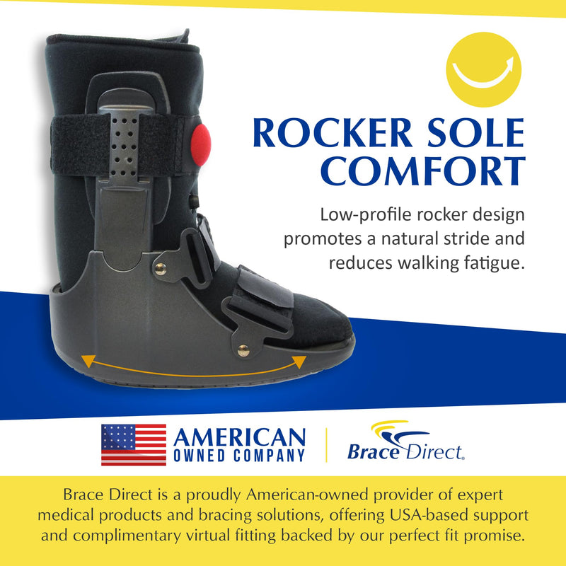 [Australia] - Brace Direct Air CAM Walker Boot for Broken Foot Ankle Sprains and Injury Recovery - Lightweight Short Orthopedic Boot (US SHOE: Men 4.5-7 Women 6.5-8 Kids 4.5-7) Small (Pack of 1) 
