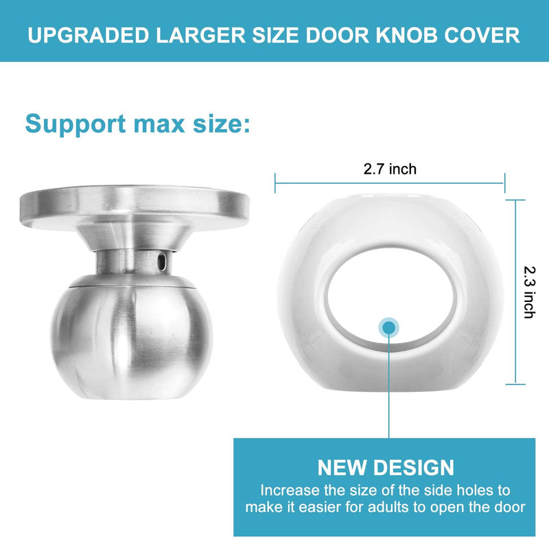 [Australia] - Door Knob Safety Cover for Kids (4 Pack) New Shape & Structure Design Child Door Knob Covers Prevent Children from Opening Doors Baby Safety Door Knob Locks Fit Most Knobs White 4 Pack 