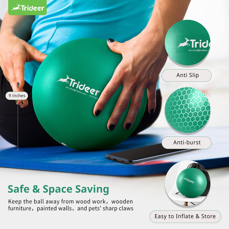 [Australia] - Trideer Exercise Balls Physical Therapy, 9 Inch Pilates Ball Between Knees for Physical Therapy, Mini Exercise Ball - Yoga Ball, Small Workout Balls for Core Strength and Back Support Green 