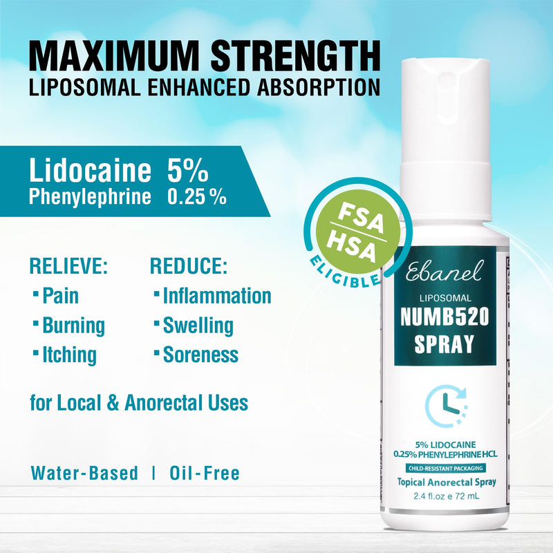 Ebanel Bundle of Fungus Treatment 1 Oz, and Lidocaine Numbing Spray