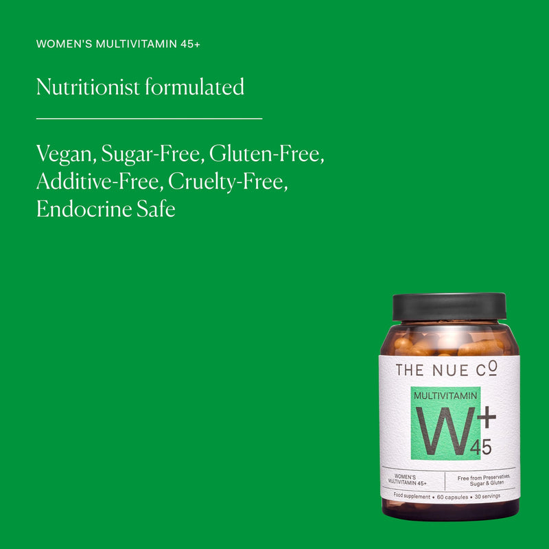 The Nue Co. Women's MULTIVITAMIN 45+ Supplement- Supports Energy, Immunity, Focus, Vegan, Gluten Free, 60 Capsules