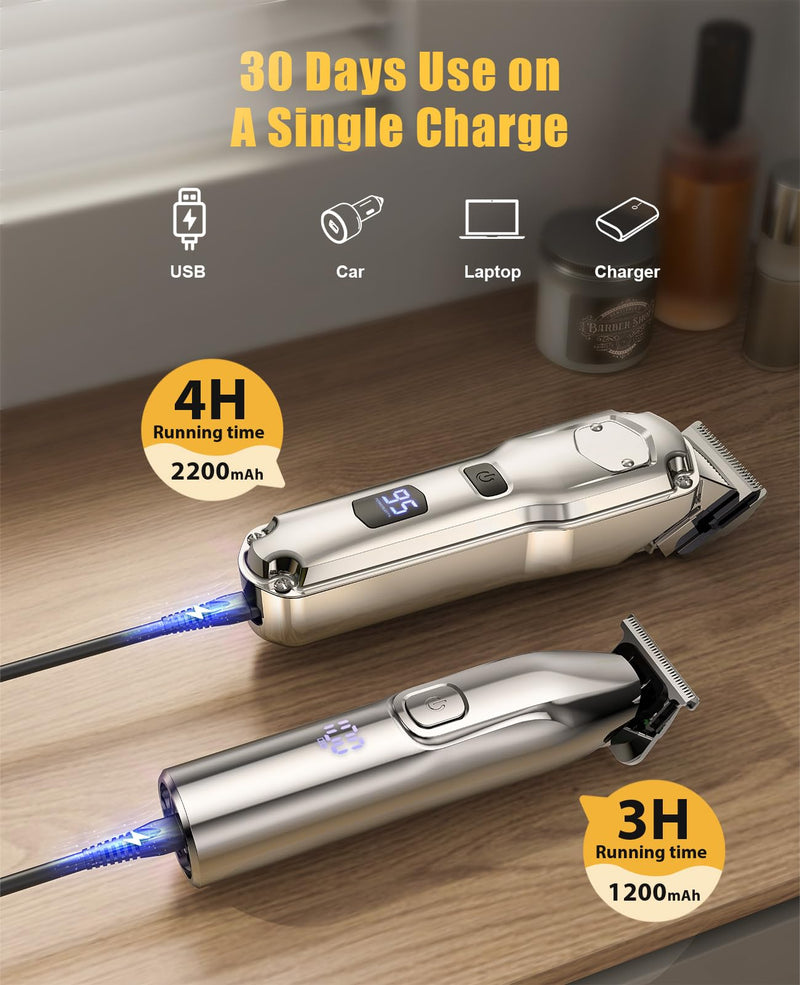 [Australia] - Romanda Clippers and Trimmers Set, Hair Clippers for Men Cordless,Mens Clippers and Grooming Set,Barber Clippers Set 