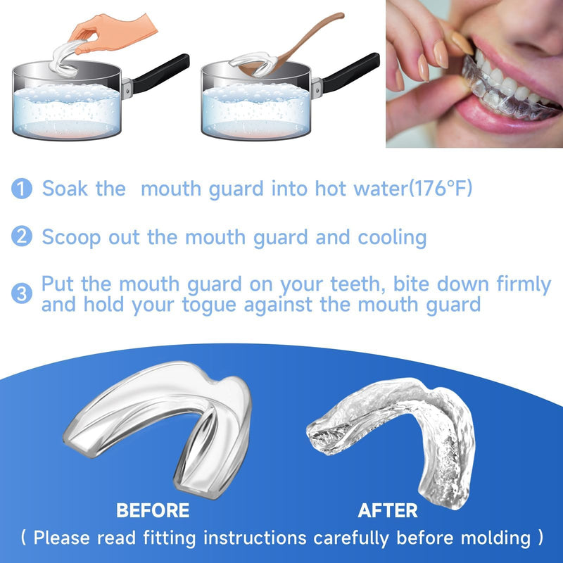 [Australia] - 4 Pack Blue Kids Mouth Guard for Grinding Teeth, Moldable Kid Mouth Guard for Clenching Teeth at Night, Comfortable Mouthguard Stops Bruxism, TMJ Small Size for Kids 