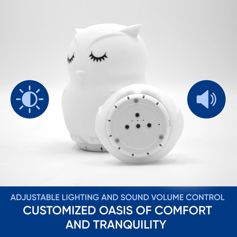 [Australia] - Mindfulness 'Breathing Owl' | 4-7-8 Guided Visual Meditation Breathing Light | 3 in 1 Device with Night Light & Noise Machine for ADHD Anxiety Stress Relief Sleep - Gift for Kids Adult Women Men 