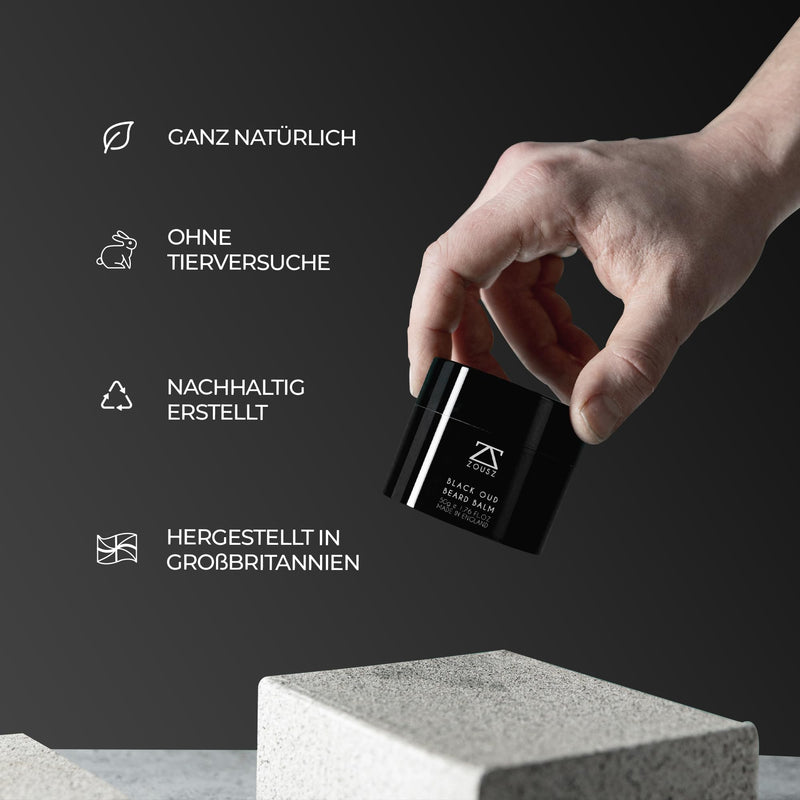 [Australia] - ZOUSZ Black Oud Beard Balm for Men with Shea Butter - Premium Beard Balm/Beard Conditioner/Beard Softener Men | The ultimate non-greasy beard care for men, 50 ml 50 ml (pack of 1) 