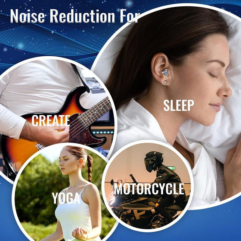 [Australia] - Ear Plugs for Sleeping - Soft Reusable Gel Ear Plugs for Noise Reduction & Focus, 3D Oval Noise Cancelling Design (35dB), Ideal for Side Sleepers - 2 Pairs (S + M/L) White 