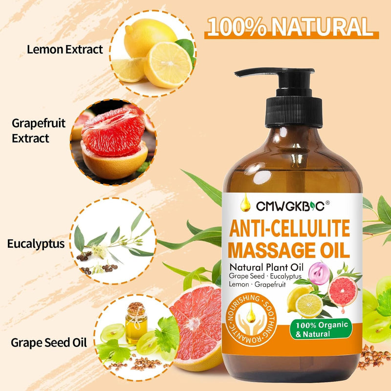 [Australia] - Anti Cellulite Oil Massage Oil for Massage Therapy,Body Oil for Skin Tightening & Cellulite Remover in Thighs and Butt,Cellulite Treatment Massage Oil,Assists with Firming,Toning & Moisturizes Skin Anti Cellulite Oil 