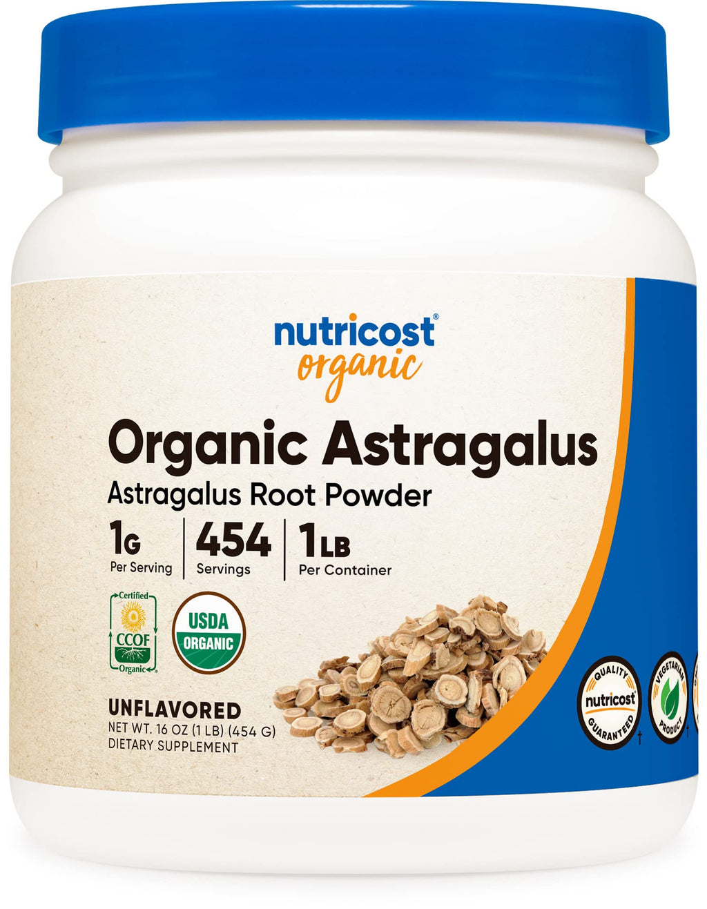 Nutricost Organic Astragalus Root Powder 1LB - Gluten Free, Non-GMO, Vegetarian Unflavored 1 Pound (Pack of 1)