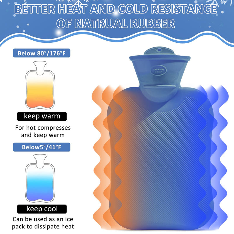 [Australia] - Fluffy Hot Water Bottle, Sti-tch Hot Water Bottle, Sti-tch Hot Water Bottle Cuddly Toy, Cartoon Hot Water Bottle for Kids, Hot Water Bag, Removable Inner Container, Hand Warmer for Kids & Adults (Blue) Blue 