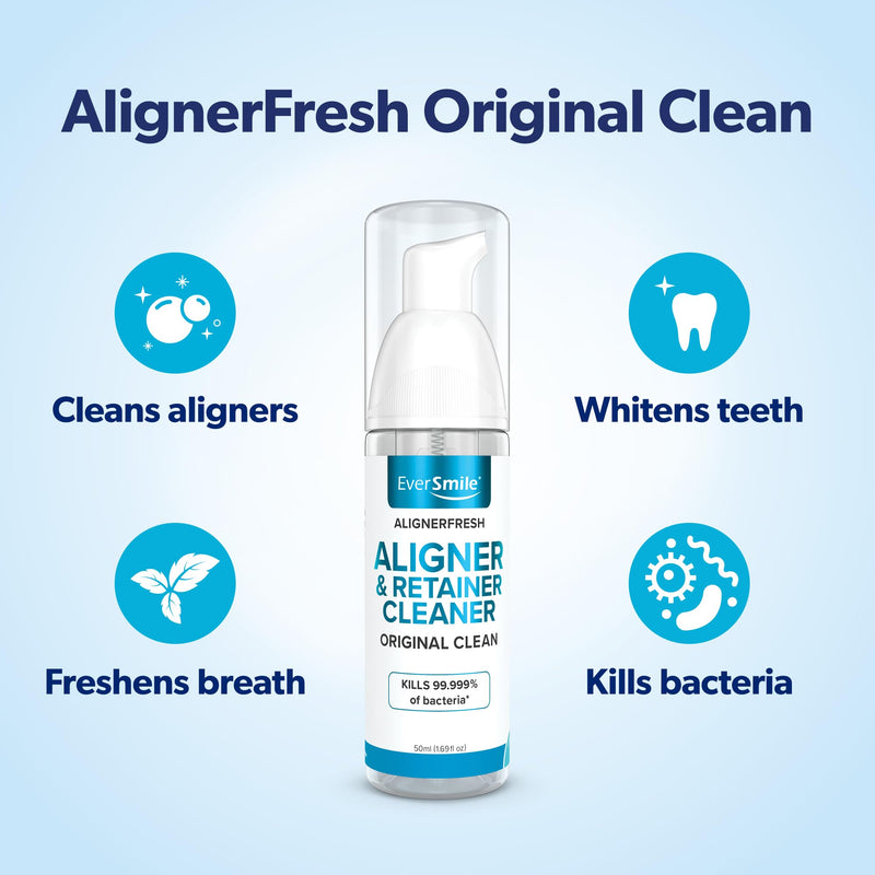 [Australia] - EverSmile AlignerFresh Original Clean Foam ‚Äì Cleaner Compatible w/Invisalign and All Clear Aligners & Retainers ‚Äì Eliminates Bacteria, Whitens Teeth, Fights Bad Breath ‚Äì 50ml (1 Pack) 1.69 Fl Oz 1 Pack 