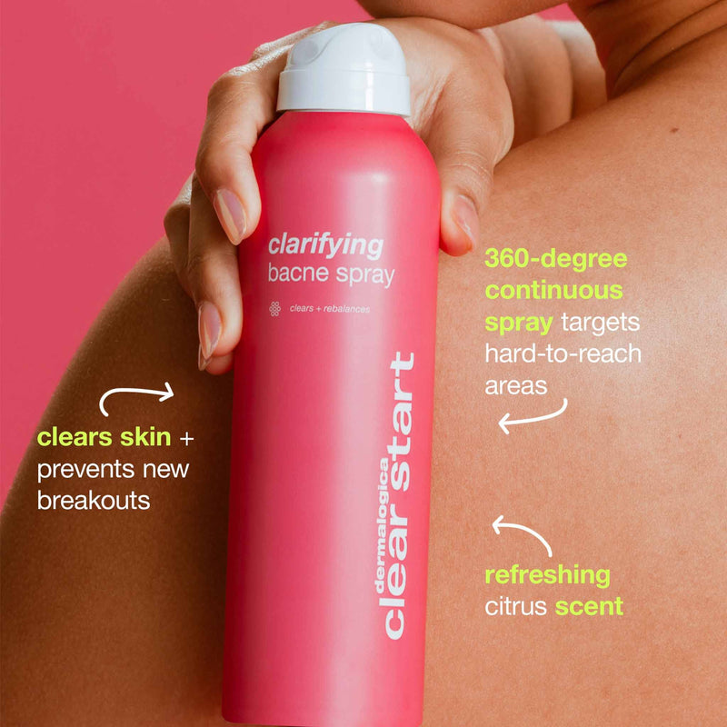 [Australia] - Dermalogica Clear Start Clarifying Bacne Spray - Back Acne Treatment Spray for Body Breakout, Pore Clearing, Preventing Pimple with Salicylic Acid, Witch Hazel, Tea Tree Oil, All Skin Type - 6 fl oz 