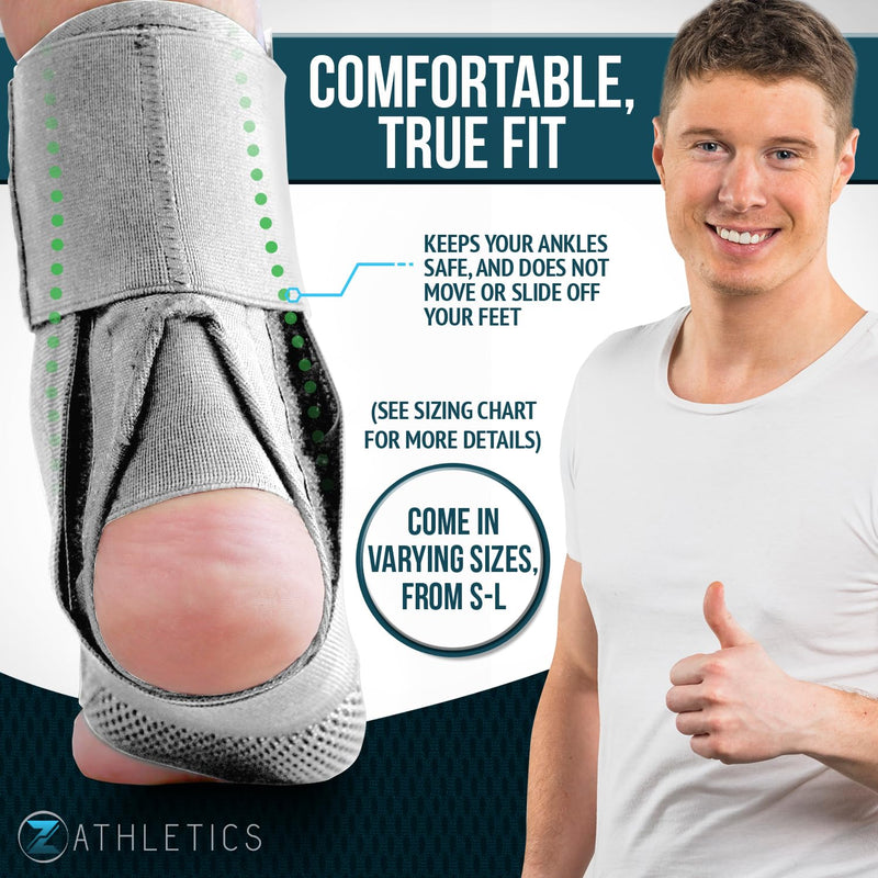 [Australia] - Z ATHLETICS Ankle Brace, Lace Up Adjustable Support – for Running, Basketball, Injury Recovery, Sprains! Ankle Support for Men, Women, and Youth 