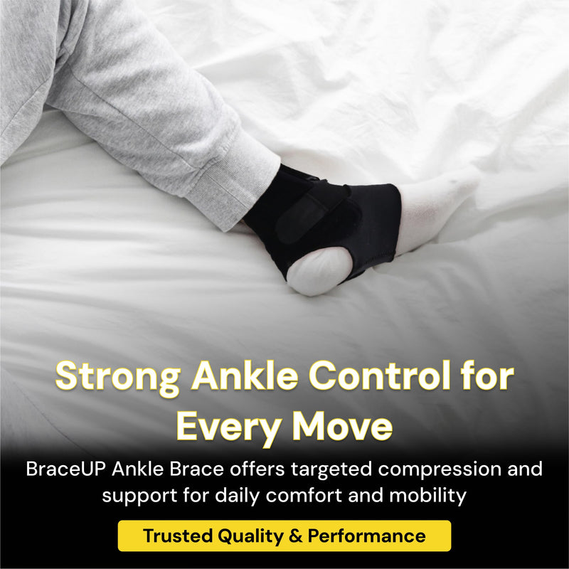 [Australia] - BraceUP Ankle Brace - Relieve Pain, Enhance Stability for Foot Pain, Sprained Ankle, Achilles Tendonitis, Men and Women One Size 