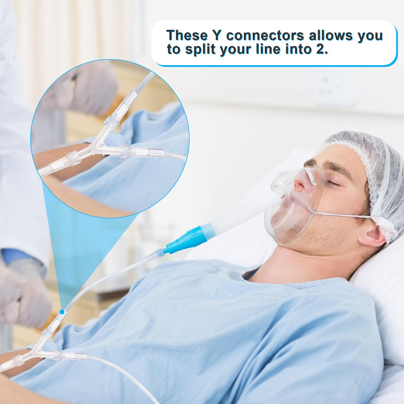 [Australia] - Oxygen Tubing Connectors Y Splitter (10 Packs) - Oxygen Therapy Cannula Connector Compatible with Standard Oxygen Tubing, Ideal for Home and Medical Use 