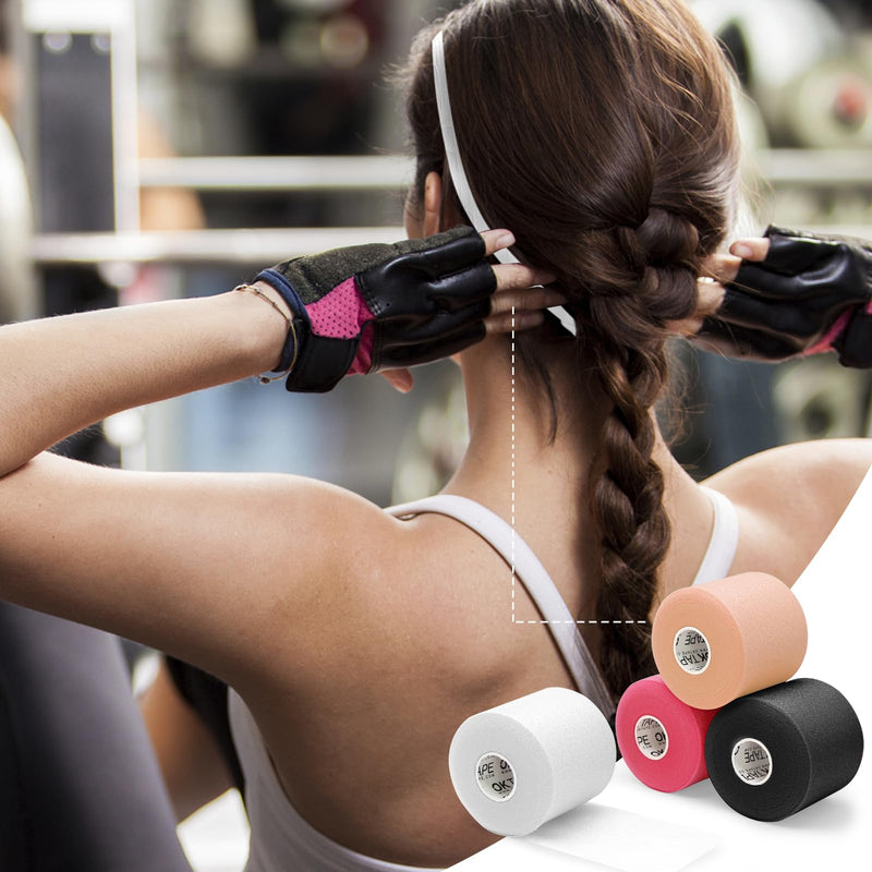 OK TAPE Pre Wrap Tape (4-Rolls, 120 Yards) - Athletic Foam Underwrap for Sports, Protect for Ankles Wrists Hands and Knees, 2.75 Inches - White 2.75 Inch x 30 Yards