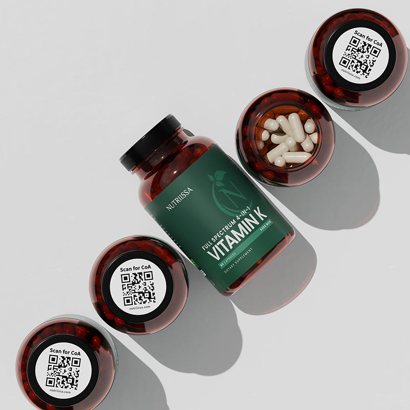 [Australia] - Nutriissa Full-Spectrum Vitamin K 6200 mcg ‚Äì K1, K2 (MK-4, MK-7, MK-9) with Vitamin D3 ‚Äì Bone & Heart Health ‚Äì EPEB Certified for Purity & Potency ‚Äì 60 Capsules 