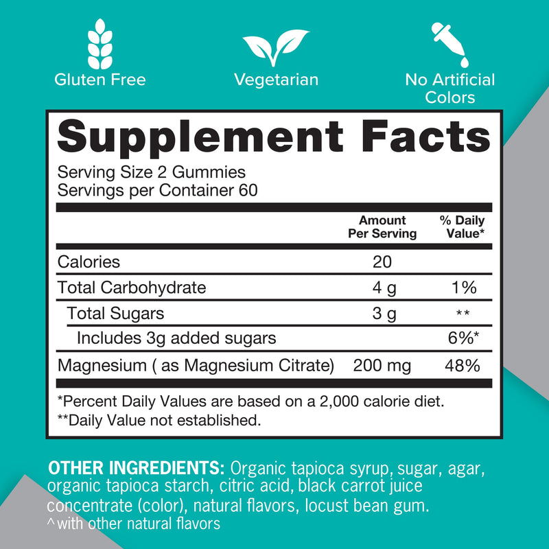 [Australia] - Qunol Magnesium Gummies for Adults, 200mg Magnesium Citrate Gummies, High Absorption Magnesium Supplement, Supports Nerve Health, Bone Health, Muscle Health, Vegetarian, 120 Count Berry 120 Count (Pack of 1) 