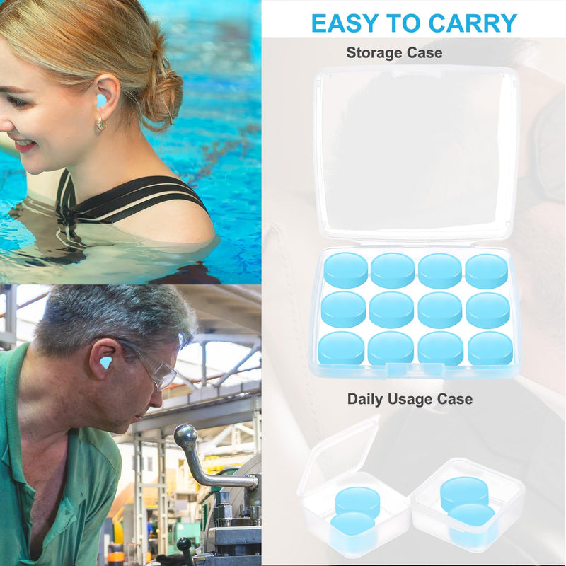[Australia] - Ear Plugs for Sleeping, 8 Pair(16 Pieces) Moldable Noise Cancelling Silicone Earplugs for Swimming, Snoring, Sleep and Studying 16 Count (Pack of 1) 