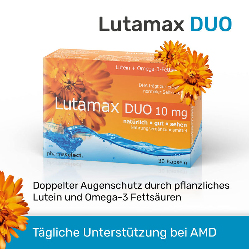 [Australia] - Lutamax DUO capsules | 30 eye capsules for healthy vision | AMD capsules | Eye vitamin tablets for age-related eye problems with 20 mg lutein zeaxanthin and omega-3 | Eye Supplement for Amd 20 mg Lutein Pack 
