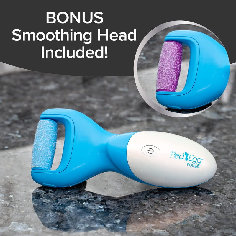 [Australia] - PedEgg Power Cordless Motorized Callus Remover w/ Bright LED Light As Seen On TV, Quickly Removes Calluses & Dry Skin w/ 2000 RPMs of Spinning Action for Smooth, Soft Feet, Easy-Grip Ergonomic Handle 