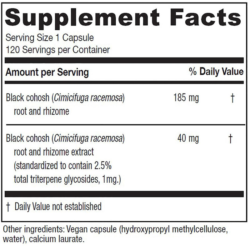 [Australia] - Vitanica Black Cohosh, Cimicifuga Extract Plus, Vegan, 120 Capsules 