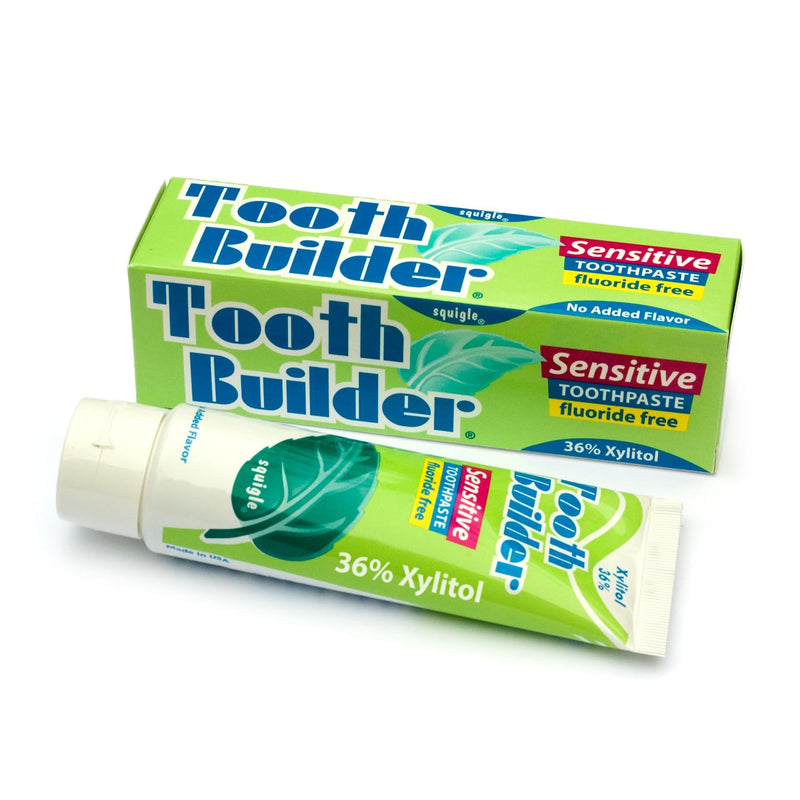 Squigle Tooth Builder SLS Free Toothpaste (Stops Tooth Sensitivity) Prevents Canker Sores, Cavities, Perioral Dermatitis, Bad Breath, Chapped Lips, 4 oz (4 Ounce (Pack of 1), Unflavored) 4 Ounce (Pack of 1)
