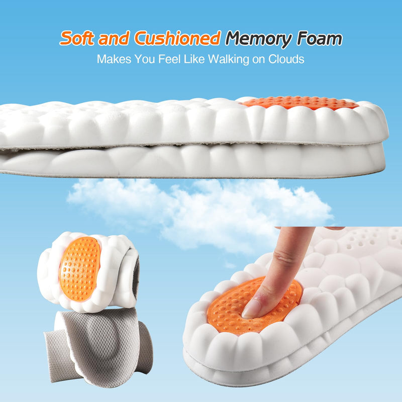 [Australia] - 4D Cloud-Soft Comfort Soles for Women - Memory Foam Cushioning Steppers Insoles with Heel Shock Pad - Trim-to-Fit Arch Support Insoles for Foot Pain Relief and Fatigue Reduction (US W 6.5-9) Black US W 6.5-9 
