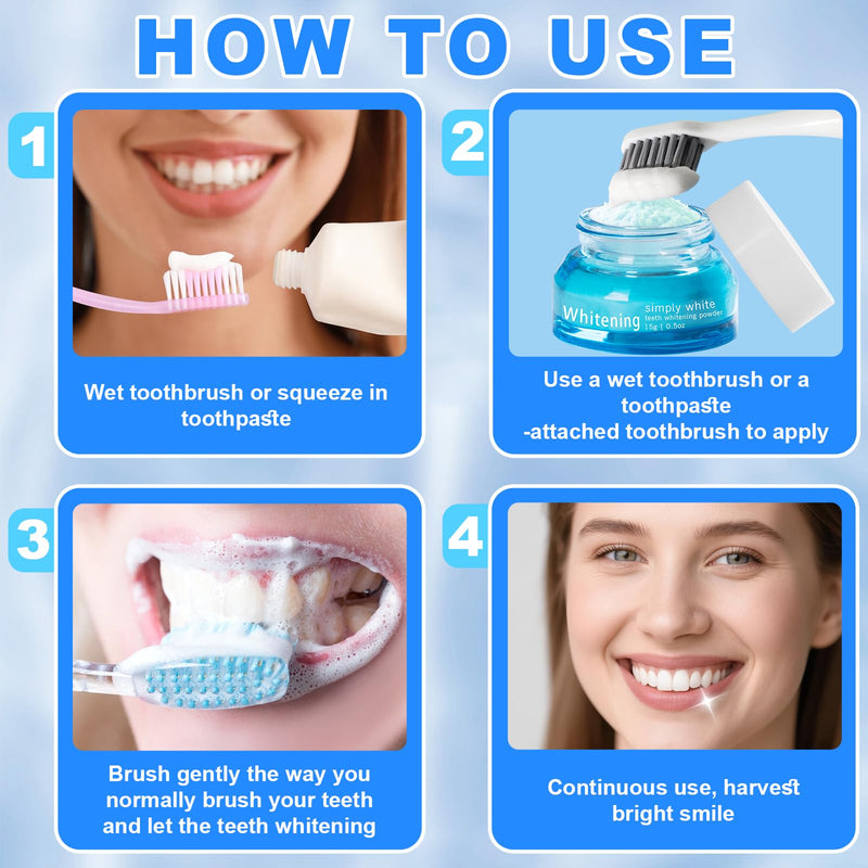 Teeth Whitening Powder, Removes Stains | Breath Freshener | Refreshing Mint Flavor, No Sensitivity, Tooth Whitening Powder Suitable for Coffee Stain, Tea Stains, and Tartar 15g 1 Ounce (Pack of 1)