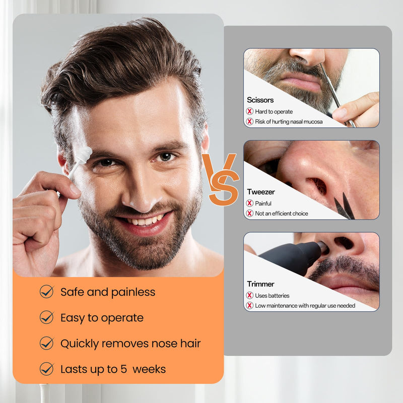 [Australia] - Nose Wax Kit Men With 30 Nose Waxing Sticks, Nose Hair Wax Kit With100g Wax, Up to 20 Uses, Safe, Quick and Painless Nose Hair Removal for Men 55 