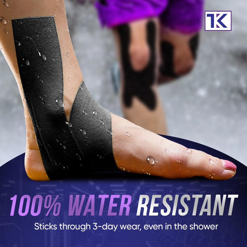 [Australia] - Pro Athletic Sports Kinesiology Tape - Waterproof Breathable Body Elastic Sports Tape for Shoulder, Knee Pain Relief, Ankle Running Tennis Physio Tape Support for Muscle, 2 inchesx16.4 ft Roll 2 Pack 