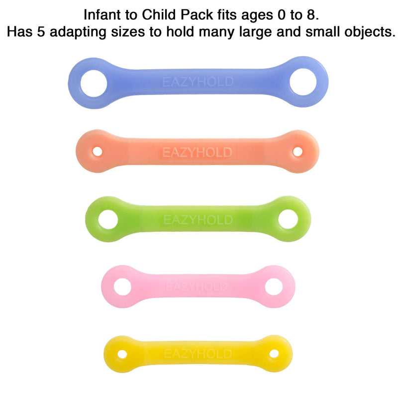 [Australia] - Silicone Adaptive Aid Universal Cuff for Limited Hand Mobility, Cerebral Palsy, Stroke, Pediatric Therapy, Eating Utensil Holder, Self Feeding Silverware (Infant to Child - 5 Pack) Infant to Child 5 Count (Pack of 1) 