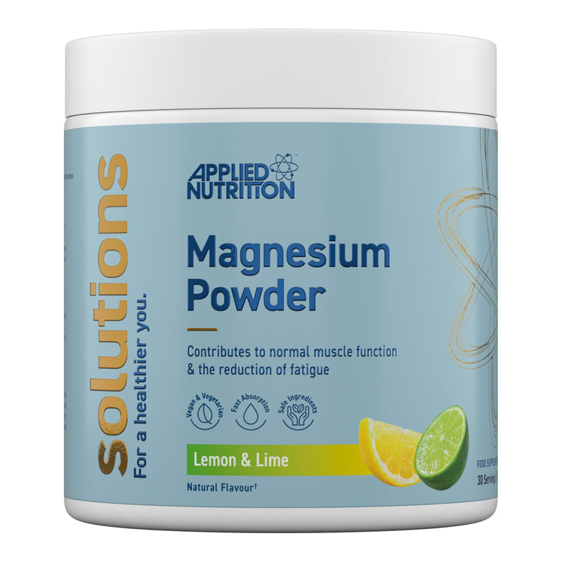 Applied Nutrition Solutions Magnesium Powder - Magnesium Bisglycinate & Citrate - 130mg per Serving for Nerve Function - Reduces Tiredness - Vegan - Halal (150g - 30 Servings) (Lemon & Lime) Lemon Lime 150 g (Pack of 1)