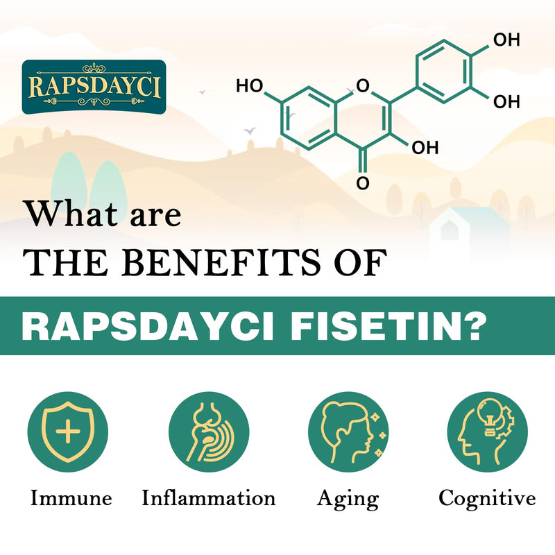 [Australia] - Liposomal Fisetin and Quercetin 1200mg per serving - 60 soft gel capsules (1000mg Fisetin, 200mg Quercetin) - improved absorption - powerful & 100% natural (60 pieces (pack of 1)) 60 pieces (pack of 1) 
