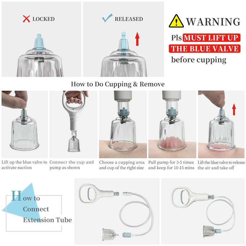 [Australia] - Cupping Kit for Massage Therapy 20 Suction Cups for Back Muscle Body Physical Pain Relief Cupping Set with Carring Case 20 CUPS White Pump 