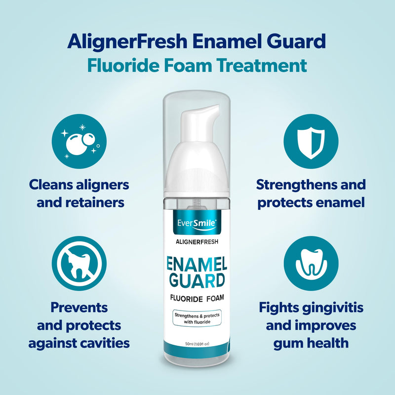 [Australia] - EverSmile AlignerFresh Enamel Guard Fluoride Foam – Aligner & Retainer Cleaner/Whitener with Enamel Protection – Strengthens, Protects & Whitens Teeth, Eliminates Bacteria – Fresh Mint, 1 Pack (50ml) 