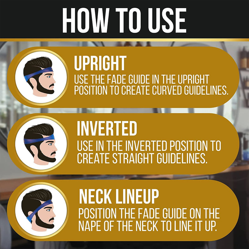and Neckline Shaving Template | Curved Silicone Band | Great for Creating Skin Fade Guidelines for DIY Haircuts | Fade Haircut Guide for Hair Clippers