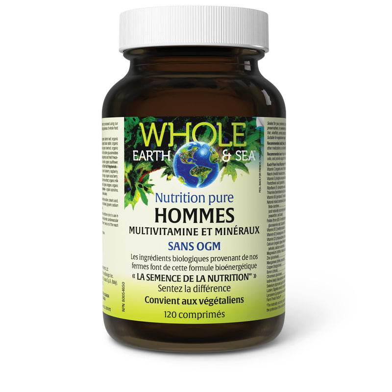 Natural Factors Whole Earth & Sea Men's Multivitamin & Mineral, 1 Serving Contains Nutrition Equivalent to ½ lb of Veggies, 120 Tablets 120 Count (Pack of 1)