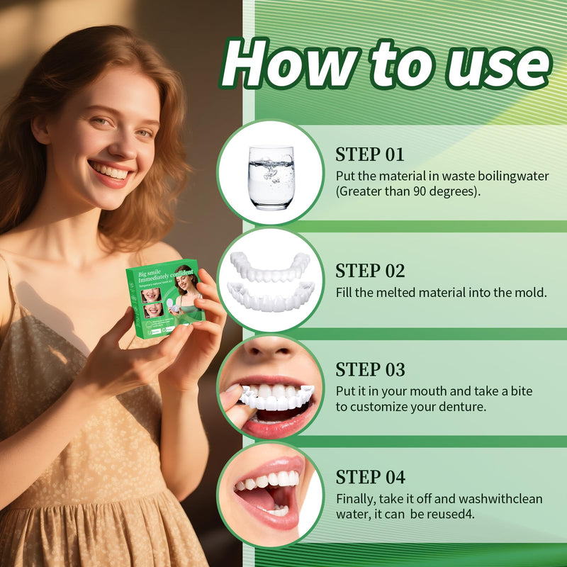 [Australia] - Temporary Veneers Kit for Women and Men, Tooth Replacement Kit, Nature and Comfortable (1 Count (Pack of 1), Natural)-FF01 