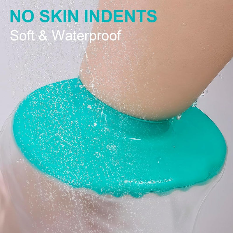 [Australia] - 2PK Waterproof Leg Cast Cover for Showering - Reusable Shower Sleeve for Ankle After Surgery, Watertight Non-Slip Adult Fracture Protector Bag, Water Proof Medical Covers for Heel/Foot/Wound/Bandages Ankle-green 2PK-Opening: 9–14in 