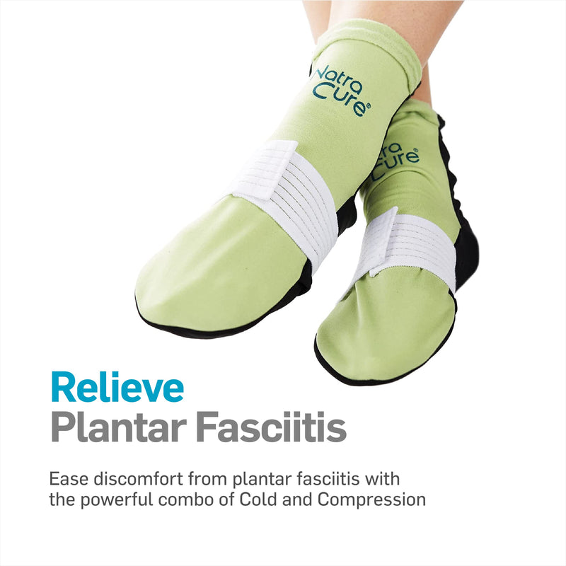[Australia] - NatraCure Plantar Fasciitis Therapy Cold Socks with Compression Band - Reusable Ice Pack Slippers for Plantar Fasciitis, Arch Pain, Heel Pain, Swelling - FBA710 CAT - (Size: Large) 
